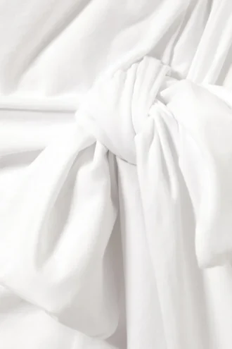 Draped Tie-Front Mini Dress – White