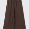 Drawstring Cotton Canvas Maxi Skirt – Dark Brown Drawstring Cotton Canvas Maxi Skirt – Dark Brown