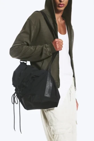 Drawstring Crossbody Bag – Black