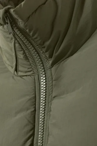 Drawstring Nylon Puffer Jacket – Sage Green