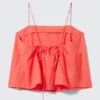 Drawstring Poplin Strap Top – Light Red Drawstring Poplin Strap Top – Light Red