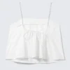 Drawstring Poplin Strap Top – White Drawstring Poplin Strap Top – White