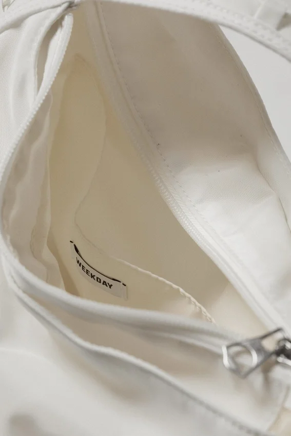 Drawstring Shoulder Bag – White Drawstring Shoulder Bag – White