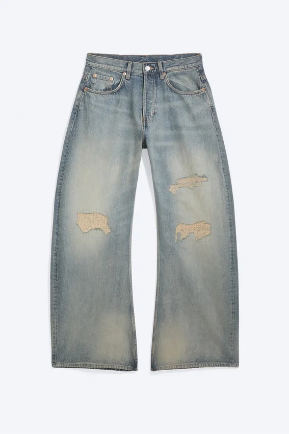 Drift Low Rise Loose Barrel Jeans – Mid Blue – Medium Blue Drift Low Rise Loose Barrel Jeans – Mid Blue – Medium Blue