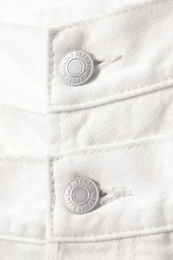 Dual High Waisted Loose Wide Jeans – White Dual High Waisted Loose Wide Jeans – White