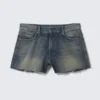 Duchess Low Rise Distressed Mini Denim Shorts – Baltic Blue – Dark Blue Duchess Low Rise Distressed Mini Denim Shorts – Baltic Blue – Dark Blue