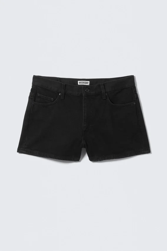 Duchess Low Rise Distressed Mini Denim Shorts – Black Rinse – Black Duchess Low Rise Distressed Mini Denim Shorts – Black Rinse – Black