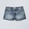Duchess Low Rise Distressed Mini Denim Shorts – Spinel Blue Duchess Low Rise Distressed Mini Denim Shorts – Spinel Blue