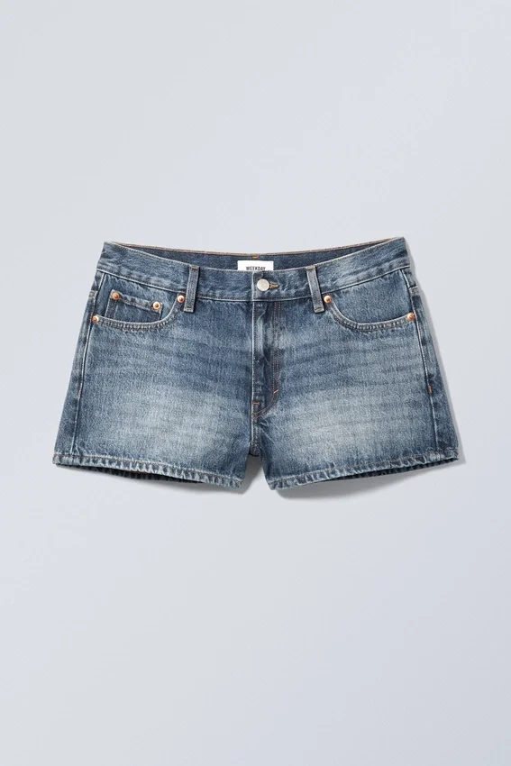 Duchess Low Rise Distressed Mini Denim Shorts – Spinel Blue Duchess Low Rise Distressed Mini Denim Shorts – Spinel Blue