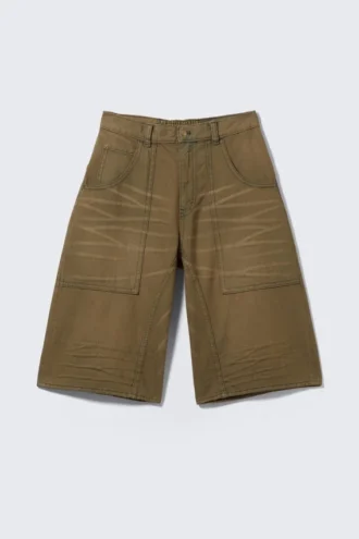 Dunno Unisex Loose Fit Carpenter Jorts – Deep Brown | Cheap Monday Gb