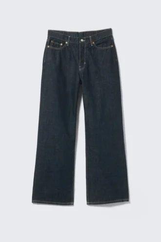 Dynasty Low Rise Loose Wide Jeans – Blue Rinse – Dark Blue