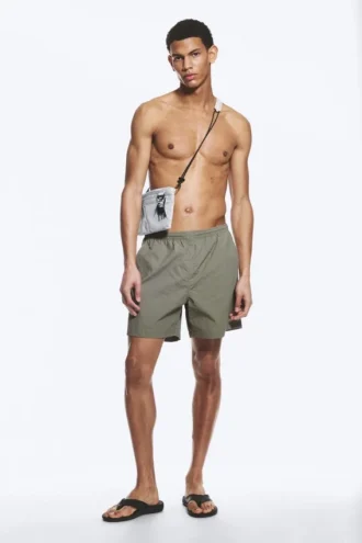 Ed Bleached Swim Shorts – Light Dusty Khaki Green