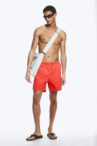 Ed Bleached Swim Shorts – Red