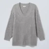 Eden Oversized Wool Blend Sweater – Grey