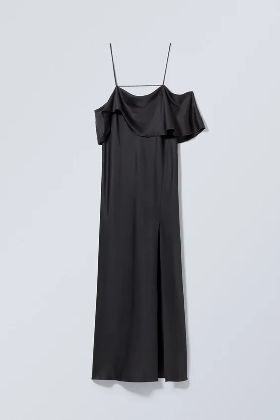 Elia Long off Shoulder Dress – Dark Grey Elia Long off Shoulder Dress – Dark Grey