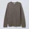 Eloise Oversized Wool Sweater – Dark Mole