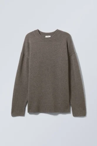 Eloise Oversized Wool Sweater – Dark Mole