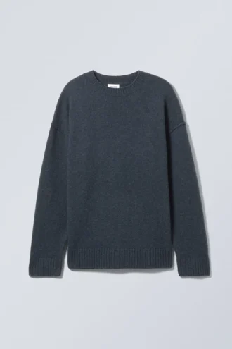 Eloise Oversized Wool Sweater – Navy