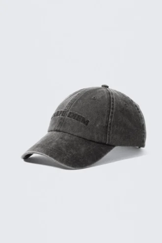 Embroidered Baseball Cap – Washed Black – Carpe Diem