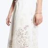 Embroidered Knee Length Cotton Shorts – White Embroidered Knee Length Cotton Shorts – White