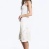 Embroidered Knee Length Cotton Shorts – White Embroidered Knee Length Cotton Shorts – White