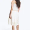 Embroidered Knee Length Cotton Shorts – White Embroidered Knee Length Cotton Shorts – White