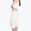 Embroidered Knee Length Cotton Skirt – White Embroidered Knee Length Cotton Skirt – White