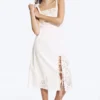 Embroidered Midi Dress – White Embroidered Midi Dress – White