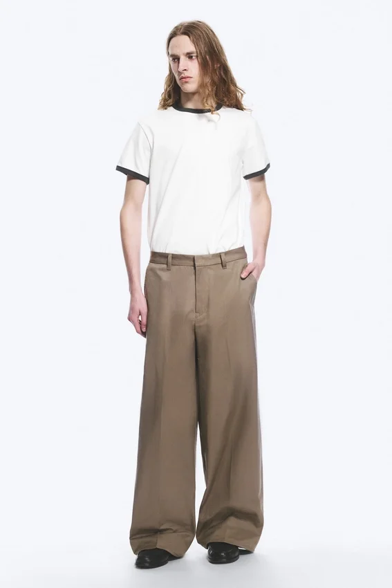 Emil Loose Fit Chino Trousers – Dusty Mole Emil Loose Fit Chino Trousers – Dusty Mole