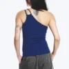 Eyelet Detail Asymmetric Tank Top – Bright Blue Eyelet Detail Asymmetric Tank Top – Bright Blue