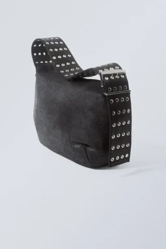 Eyelet Strap Handbag – Black