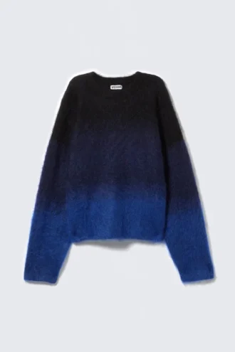 Faded Mohair-Blend Sweater – Black/Blue Fade
