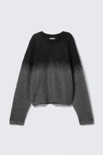 Faded Mohair-Blend Sweater – Black/Grey Fade