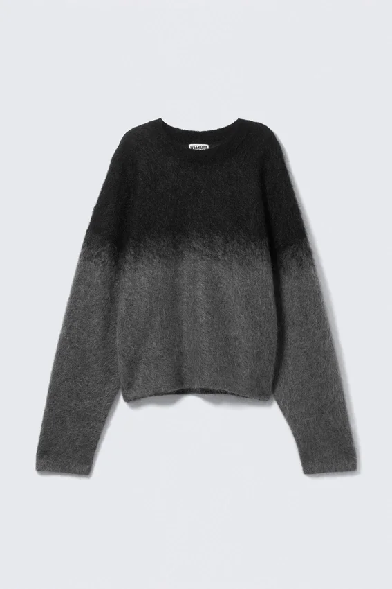 Faded Mohair-Blend Sweater – Black/Grey Fade Faded Mohair-Blend Sweater – Black/Grey Fade