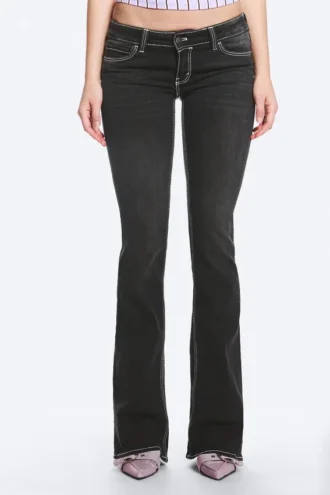 Fancy Booty Bei Low Rise Skinny Bootcut Jeans – Polly Black Print – Black | Cheap Monday Gb Fancy Booty Bei Low Rise Skinny Bootcut Jeans – Polly Black Print – Black | Cheap Monday Gb