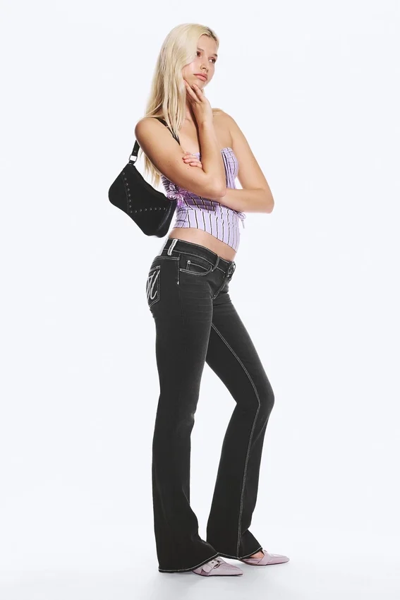 Fancy Booty Bei Low Rise Skinny Bootcut Jeans – Polly Black Print – Black | Cheap Monday Gb Fancy Booty Bei Low Rise Skinny Bootcut Jeans – Polly Black Print – Black | Cheap Monday Gb