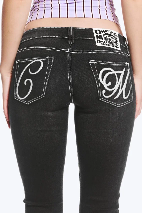 Fancy Booty Bei Low Rise Skinny Bootcut Jeans – Polly Black Print – Black | Cheap Monday Gb Fancy Booty Bei Low Rise Skinny Bootcut Jeans – Polly Black Print – Black | Cheap Monday Gb