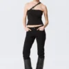 Faustina C One-Shoulder Buckle Suiting Top – Black Faustina C One-Shoulder Buckle Suiting Top – Black