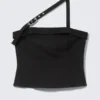 Faustina C One-Shoulder Buckle Suiting Top – Black Faustina C One-Shoulder Buckle Suiting Top – Black