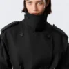 Faustina C Oversized Double-Breasted Trench Coat – Black Faustina C Oversized Double-Breasted Trench Coat – Black