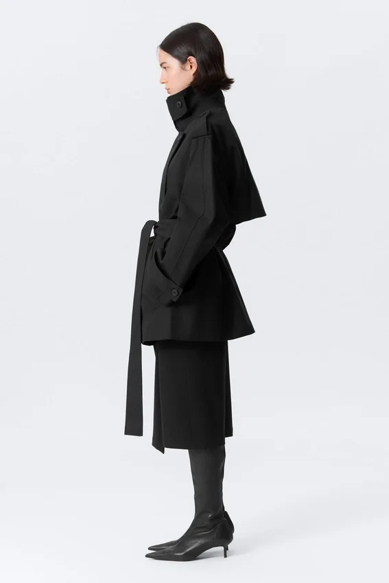 Faustina C Oversized Double-Breasted Trench Coat – Black Faustina C Oversized Double-Breasted Trench Coat – Black