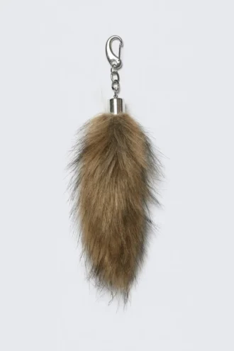 Faux Fur Bag Charm – Dark Mole