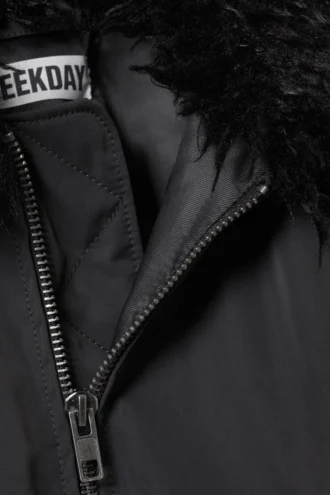 Faux Fur Collar Bomber Jacket – Dark Grey Faux Fur Collar Bomber Jacket – Dark Grey