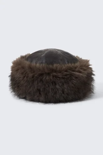 Faux Fur Hat – Brown