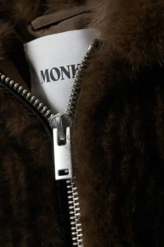 Faux Fur Hooded Zip Vest – Fuzzy Brown