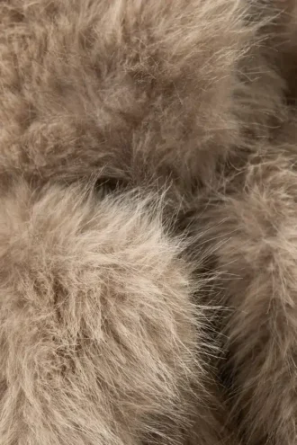 Faux Fur Jacket – Beige/Brown Leopard Pattern