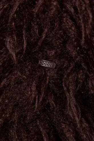 Faux Fur Jacket – Burgundy