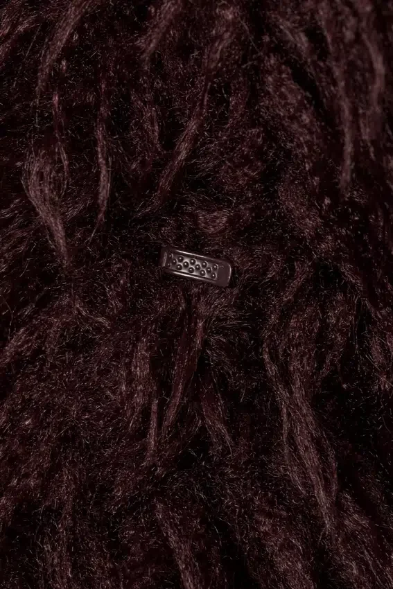 Faux Fur Jacket – Burgundy Faux Fur Jacket – Burgundy