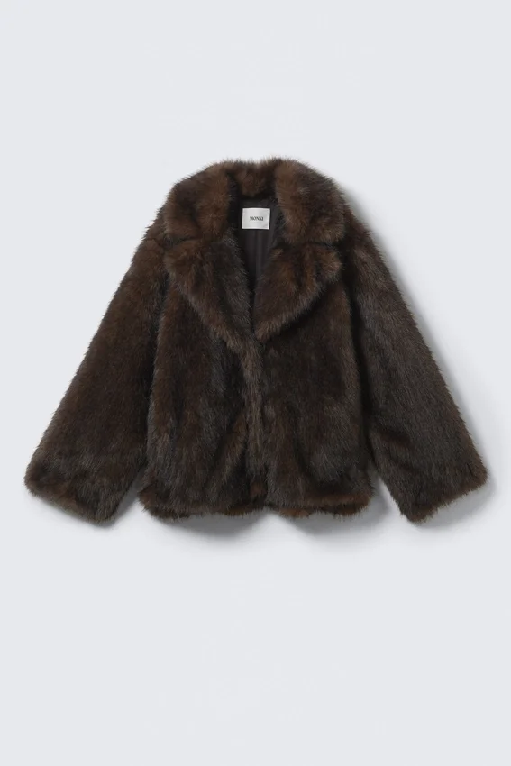 Faux Fur Jacket – Dark Brown Faux Fur Jacket – Dark Brown