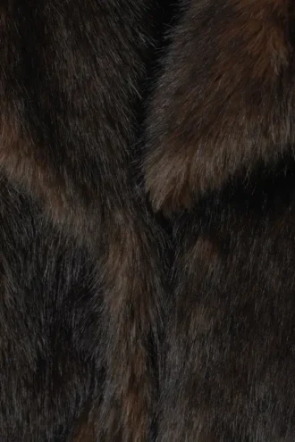 Faux Fur Jacket – Dark Brown